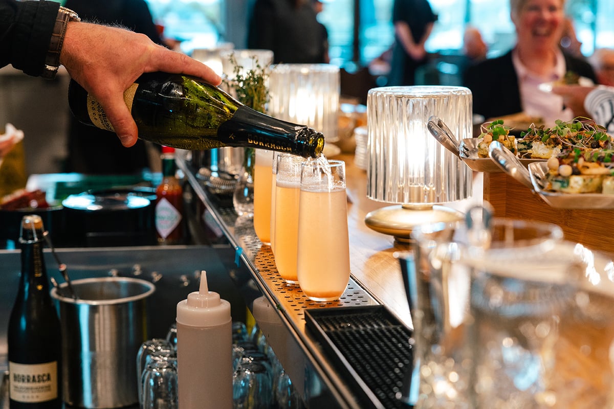 Champaign and Mimosas at the depositor brunch