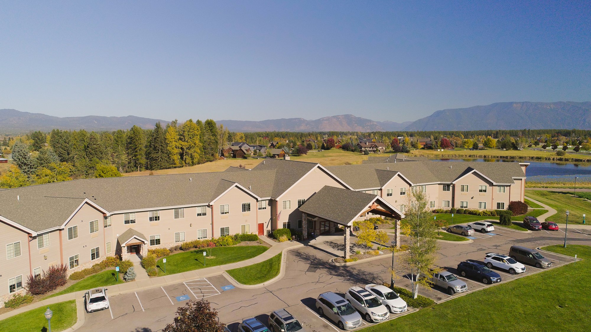 Drone shot of The Springs at Whitefish