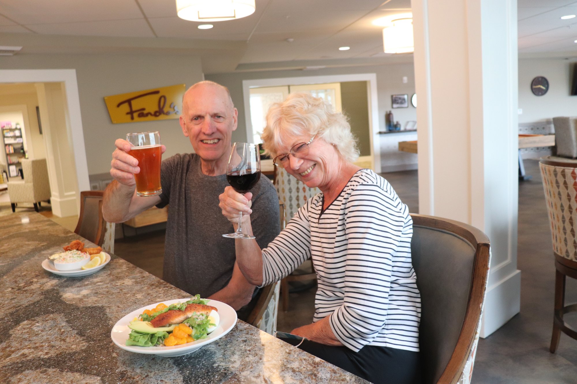 Residents toasting