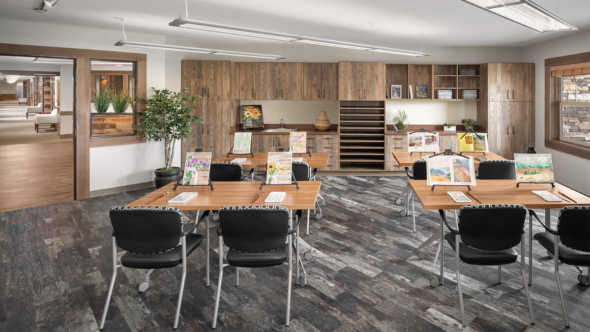 Art room at the Bozeman community