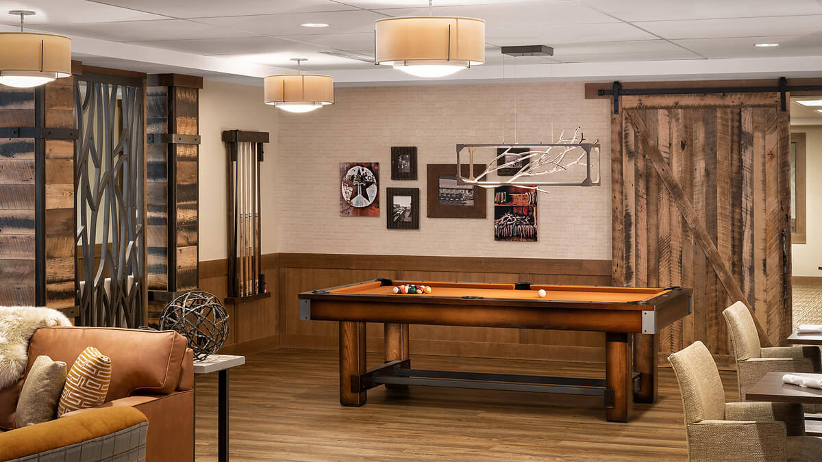 Pool table at the Bozeman community