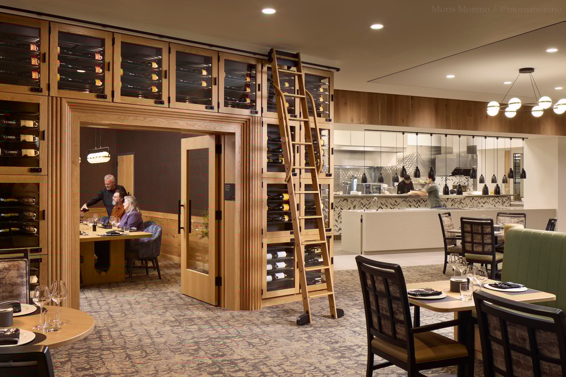 Our community wine locker and private dining spaces