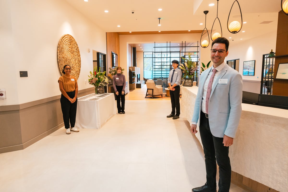 Dedicated staff at The Springs at The Waterfront welcoming depositors