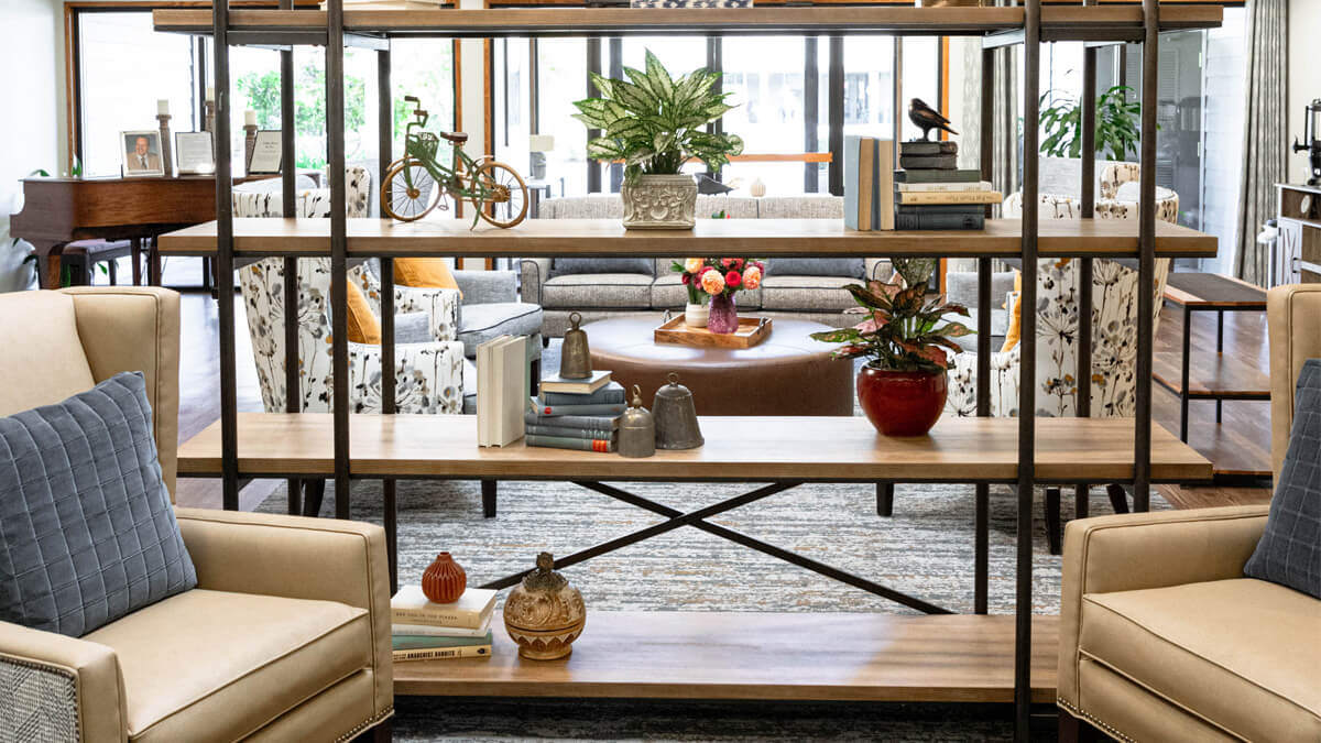 Lobby sitting area at the Lancaster Village community