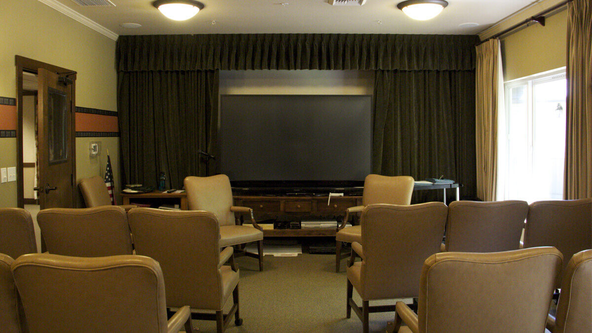 Movie theater screen at the Wilsonville community