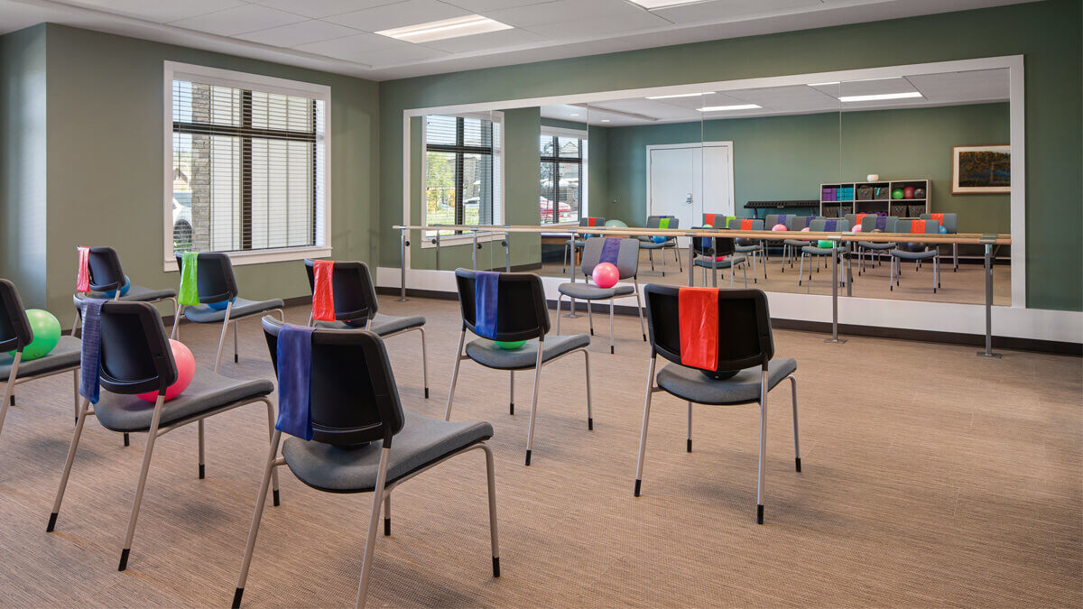 Exercise room inside the Happy Valley community