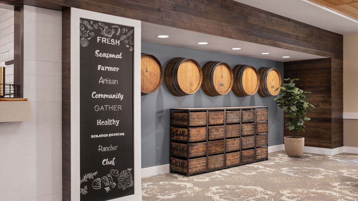Dining room entrance inside the Happy Valley community