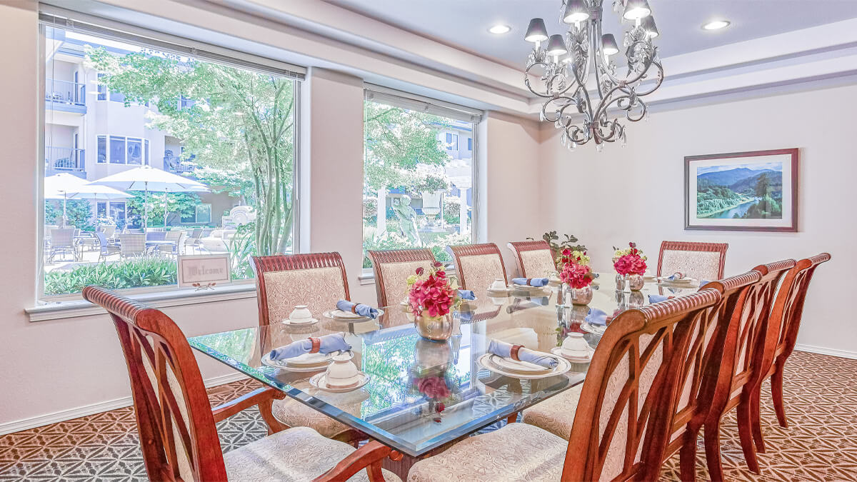 Formal dining room at the Anna Maria community