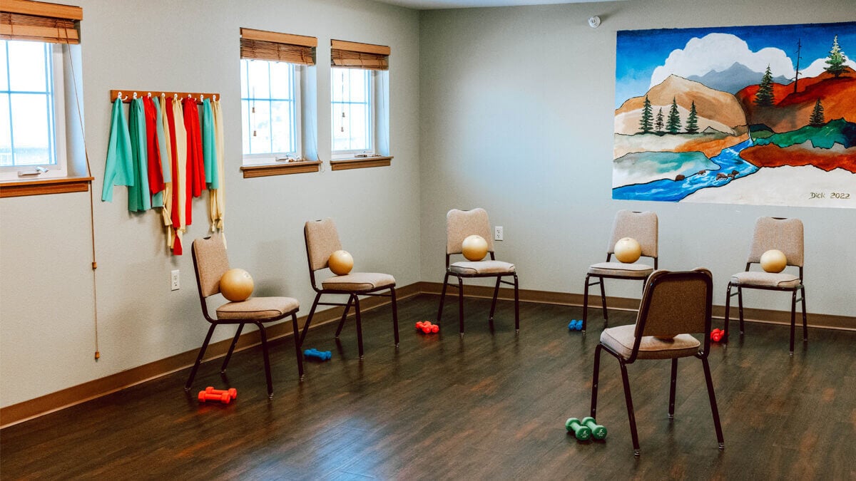 Fitness room at the Missoula community
